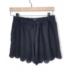 Madewell Scallop Hem Pull On Shorts in Black Size XS